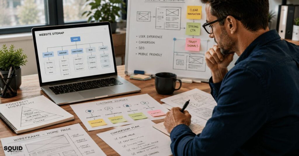 Smart Website Design for Service Businesses to Drive Growth 4 Planning website design for service businesses with website structure and conversion strategy.